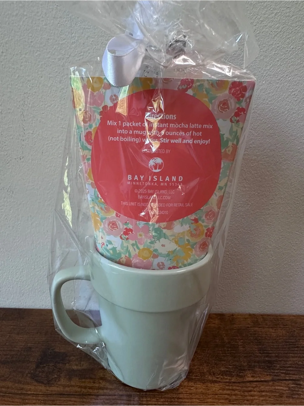 Green Thumb Mocha Latte Mix Gift Set Ceramic Flower Pot Mug Cocoa Gift Brand New